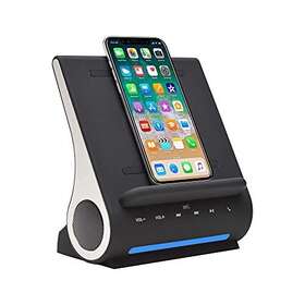 Azpen 859592006538 Dockall Wireless Charger Bluetooth Premium Speakers Docking Station With Built