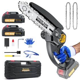 Cf21-003lw Bomves Cordless Mini Chainsaw 6-inch Electric Power Battery Powered 2pcs 24