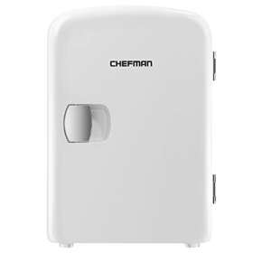 Chefman 816458021364 Mini Portable White Personal Fridge Cools Or Heats And Provides Compact