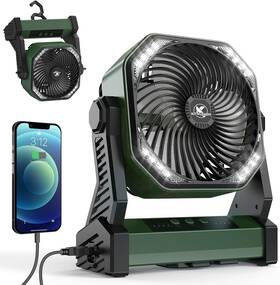 Kitwlemen 705353928109 Camping Fan With Led Lantern Suitable For Indoor Use As A Desk When Studyin