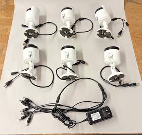 Lorex Lbv2531s-c Lot Of 6 1080p Mpx Ir Bullet Cameras Flir Power Supply Kit