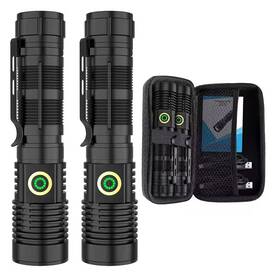Lukyamzn 711181687071 Ipx6 Black 3.7 Volt 12000 Lumen Led Rechargeable Flashlight Handheld Worklight B