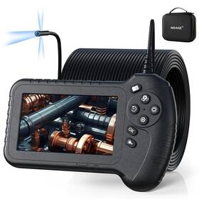 A040-triple-15m Nidage 50ft Triple Lens Sewer Camera 5 Inch Ips Screen Plumbing Borescope Inspection