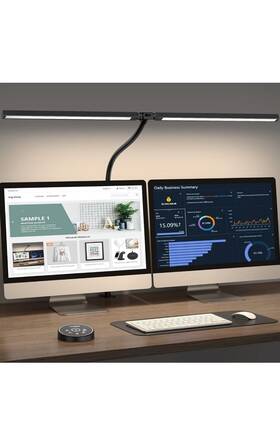 Pzloz 727238776346 Smart Led Desk Lamp For Office And Home Dual Screen Computer Monitor Gooseneck