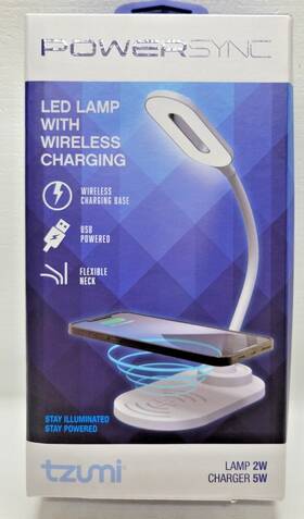 Tzumi 841351186797 Power Sync Rechargeable Lamp 2 Watt Charger 5 Wireless A3
