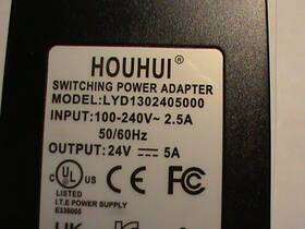 Lyd1302405000 Upbright 100-240v 4.0a 50/60hz Ac Adapter For Ac/dc Model 24v 5a 120w Power Supply