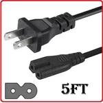 Polarized Power Cord, 2 Prong, Universal, 5FT, Black. Fixed Price $6.00.