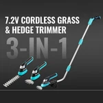 Duratech 7.2V 3-IN-1 Cordless Electric Grass Trimmer Hedge Shears Extension Pole. Fixed Price $56.99.