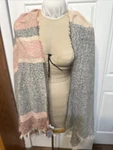 Arianna By Howards Scarf/wrap 27 X 70 Grey Peach Stripe. Fixed Price $11.96.