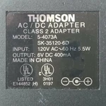 Thomson 5-4073A SK-35120-6D Charger Power Supply Cord 6VDC 400MA. Fixed Price $17.29.