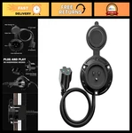 15AMP 125V Rv Shore Power Inlet Charger Plug With 16" Extension Cord & Waterproo. Fixed Price $29.99.